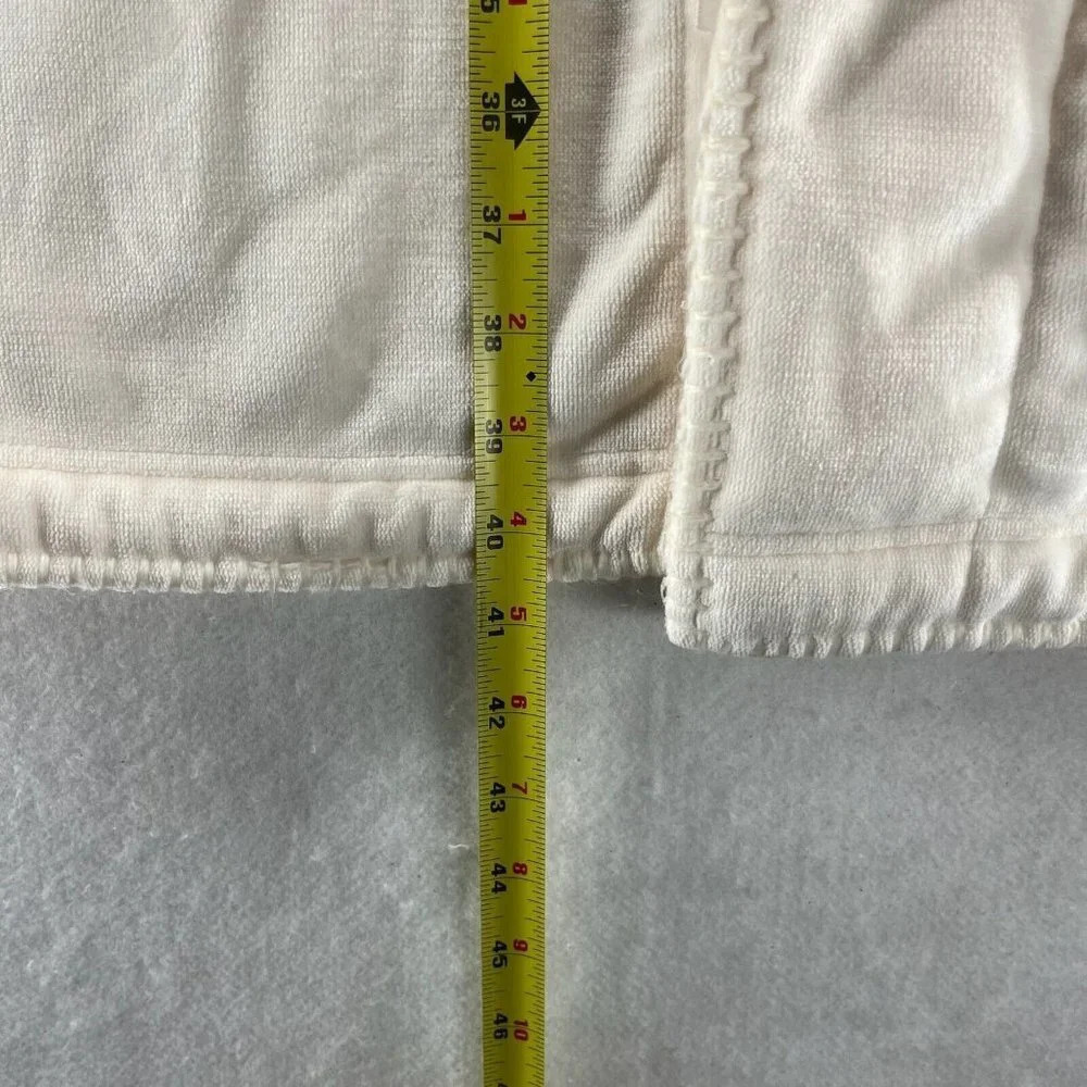 Pottery Barn Robe Womens Size Small Plush Fleece Lined Shawl Wrap Belted Ivory - Picture 11 of 12